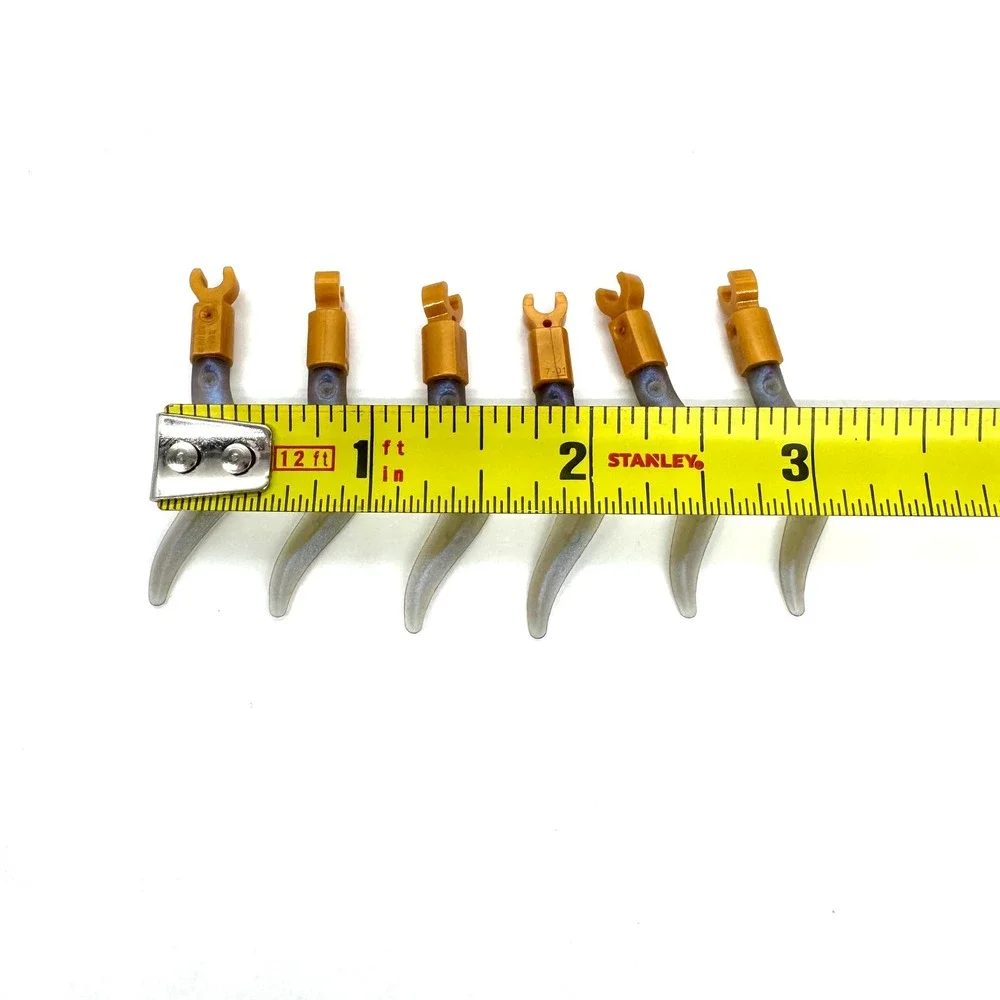 LEGO Pearl Gold Wave Flame 3.5L with Clip Lot of 6 Trans-Clear Satin 6126b